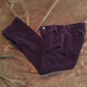 Chaps Purple Corduroy Straight Leg Pants